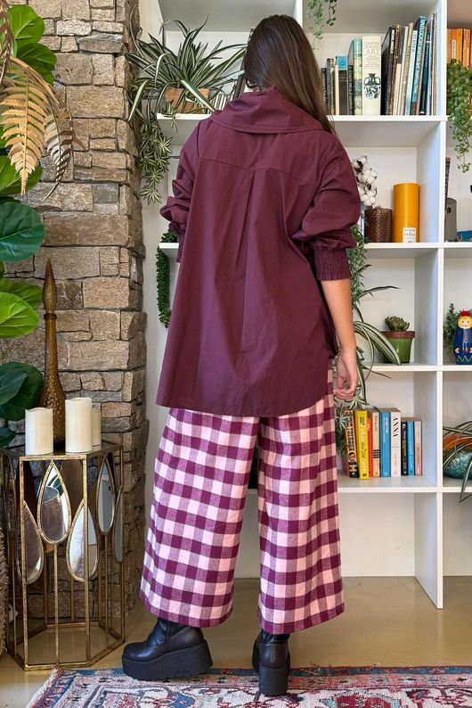 Paloma Tela Neckerchief Blouse Aubergine